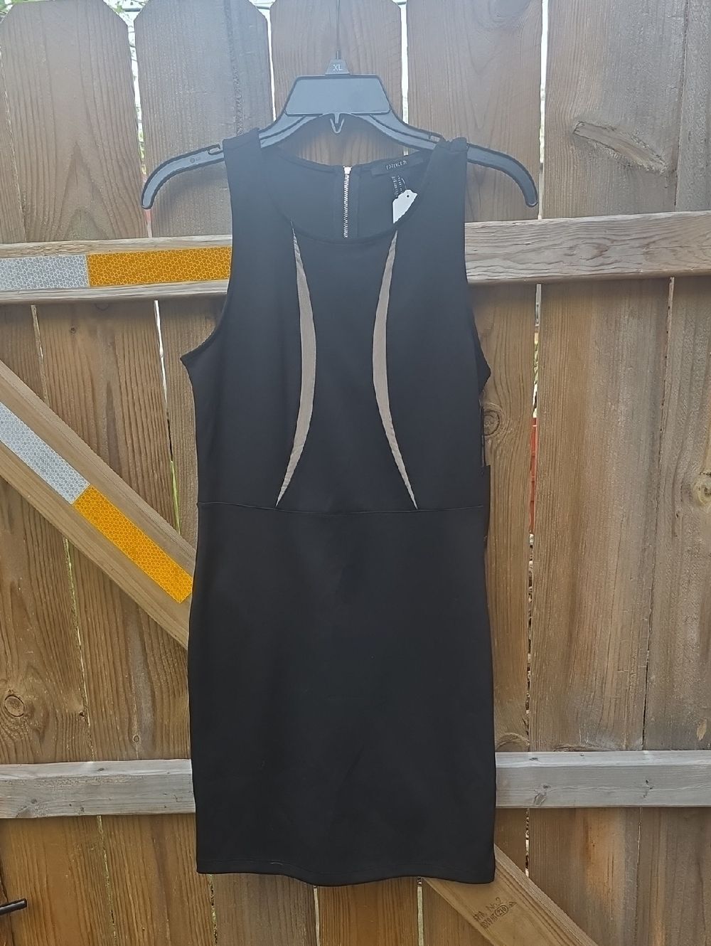 Forever 21 Black Mini Dress with Tan Contrast Inset